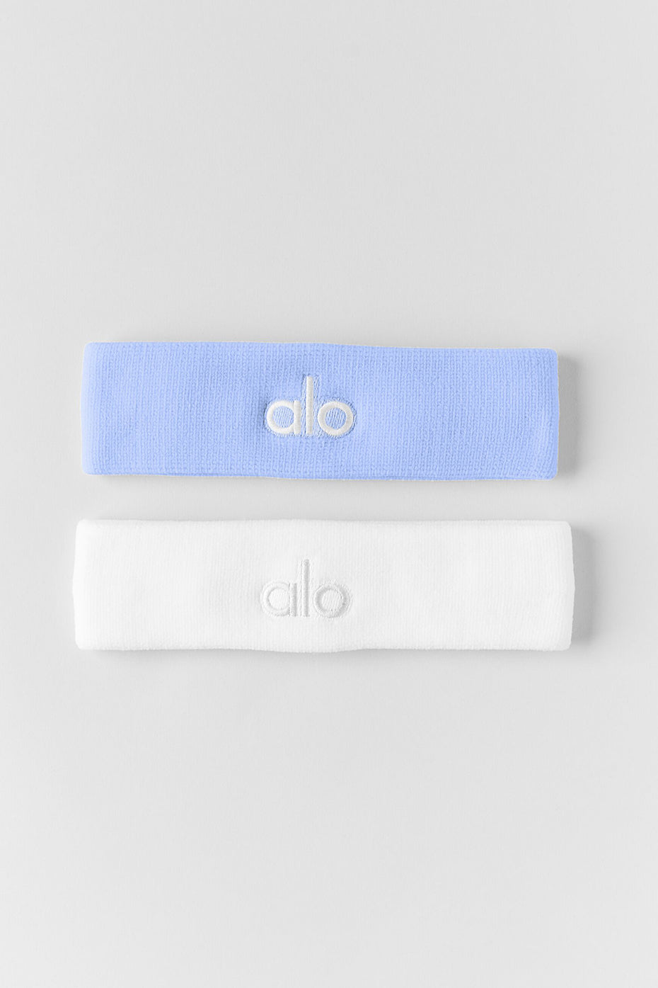 alo Glow Sweatband (2-Pack) - Light Provence Blue/White