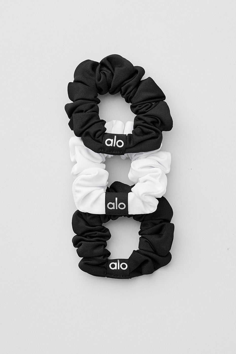 alo Fresh Mini Scrunchie (3-Pack) - Black/White