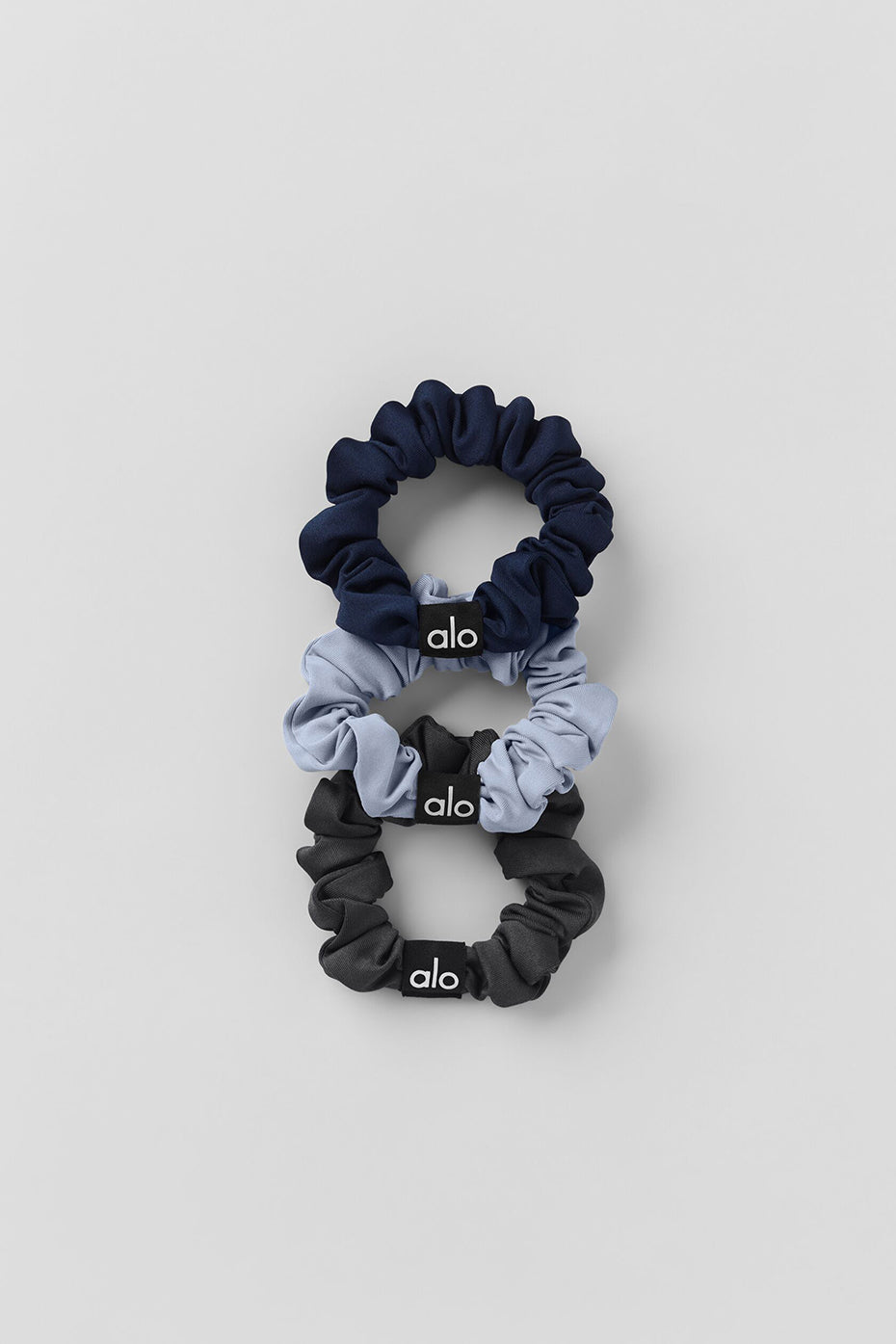 alo Fresh Mini Scrunchie 3-Pack - Winter Frost/Navy/Anthracite