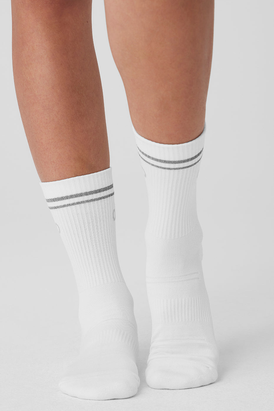alo Unisex Half-Crew Performance Sock - White
