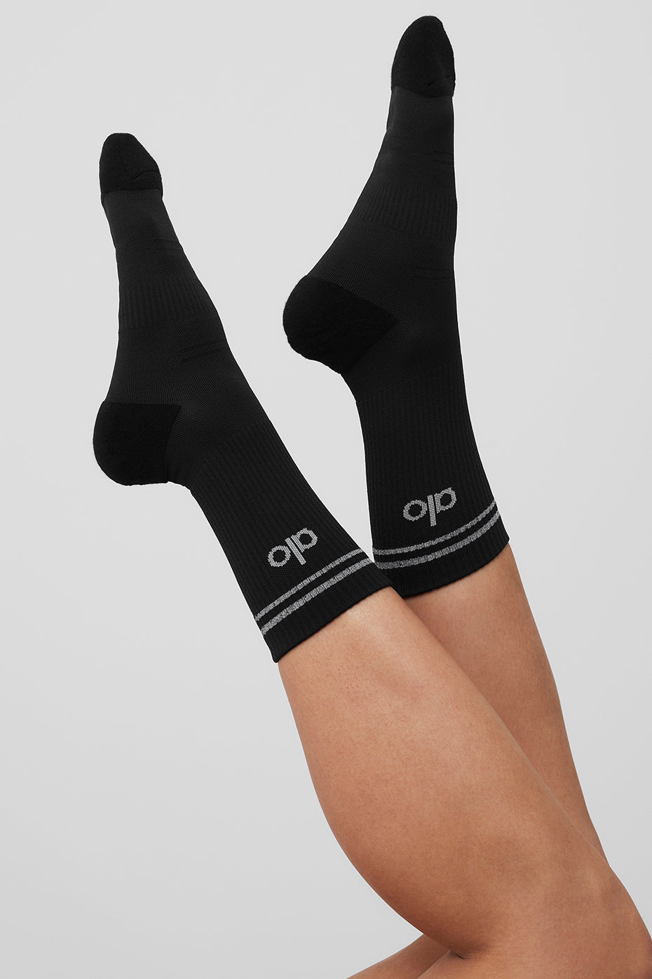 alo Unisex Half-Crew Performance Sock - Black