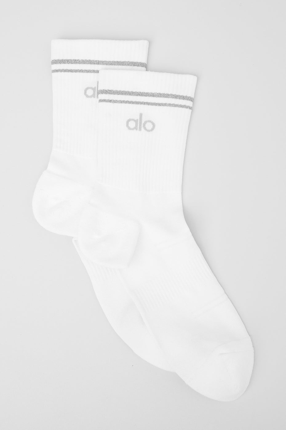 alo Unisex Half-Crew Performance Sock - White