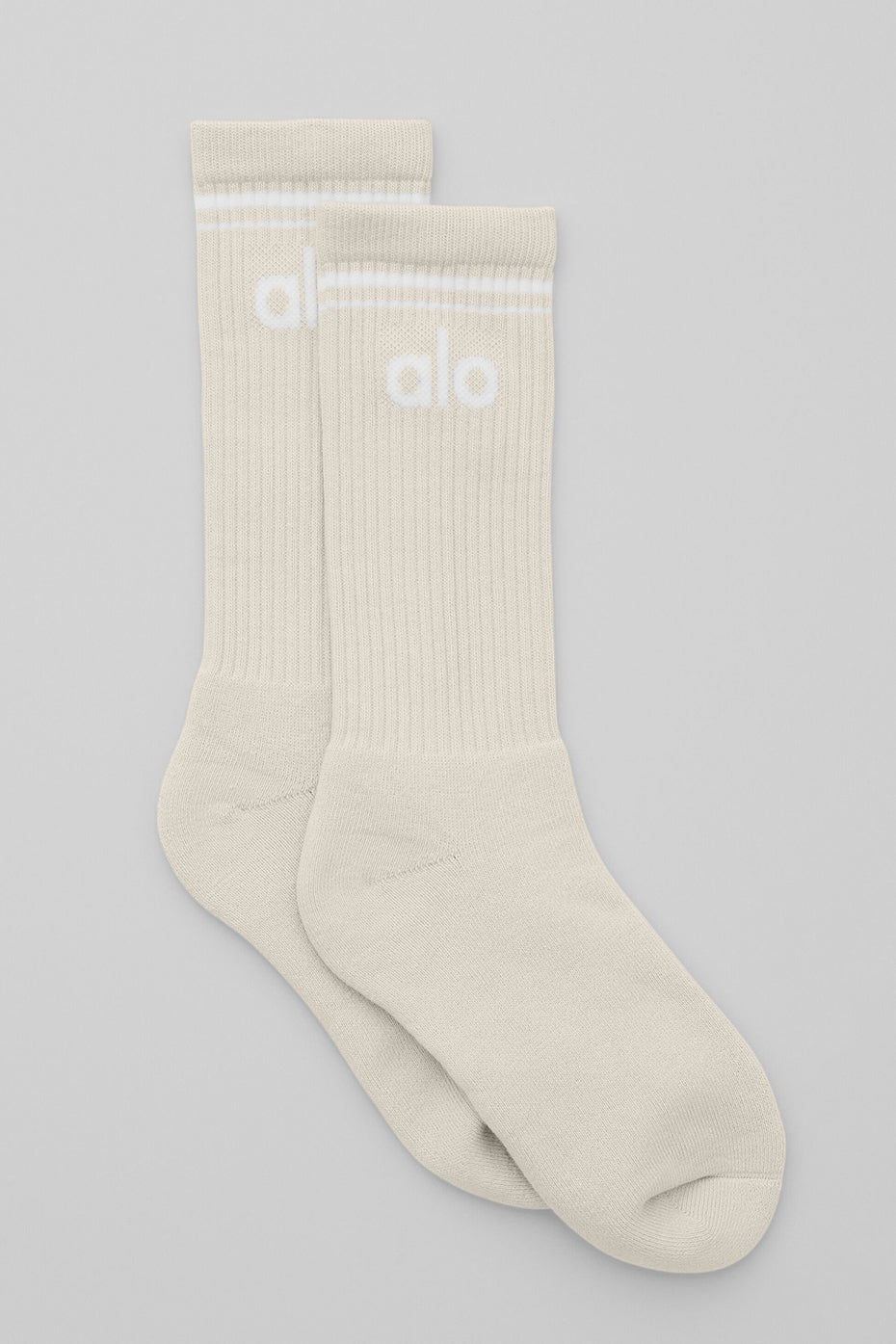 alo Unisex Throwback Sock - Bone/White