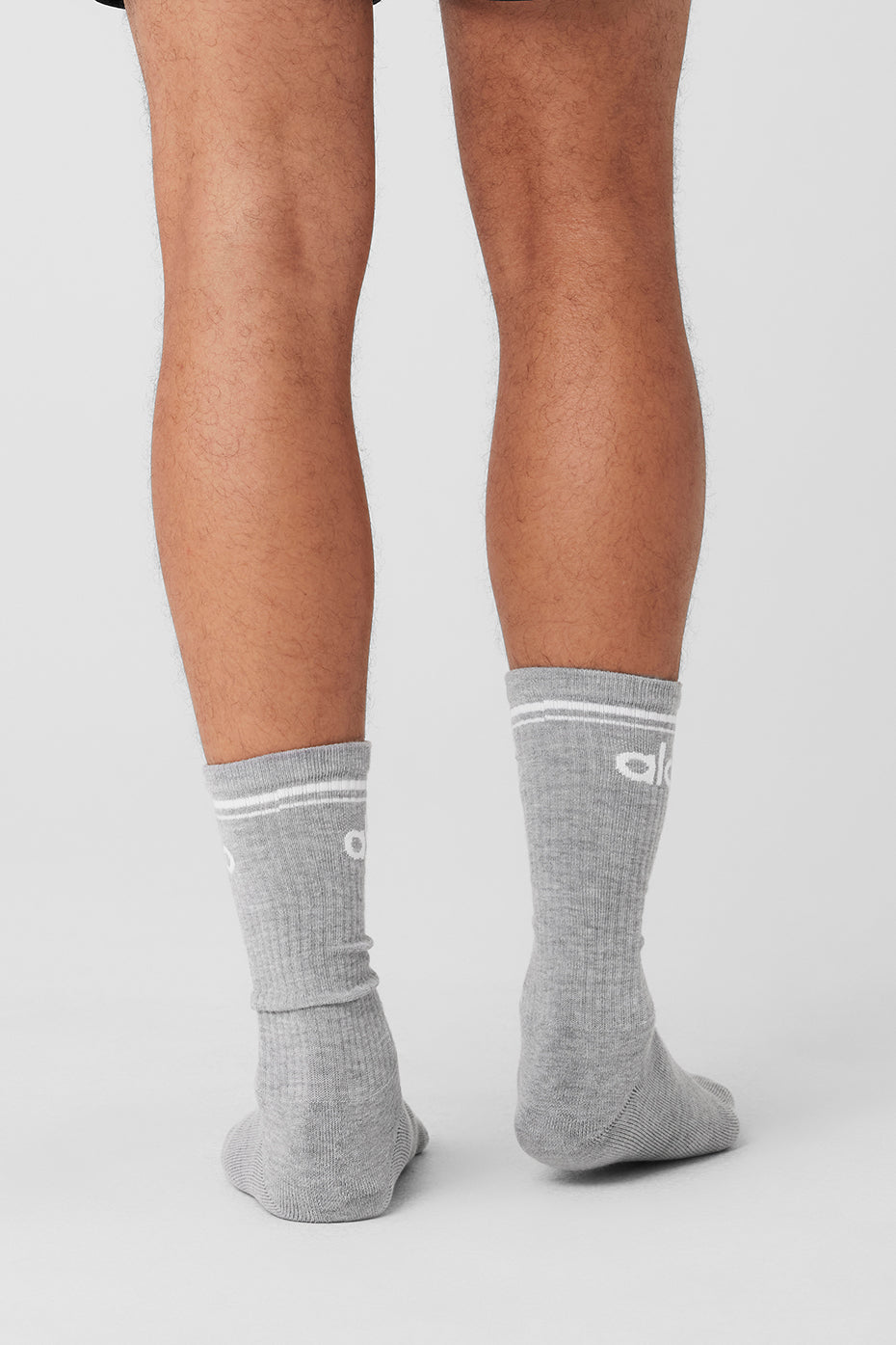 alo Unisex Throwback Sock - Athletic Heather Grey/White