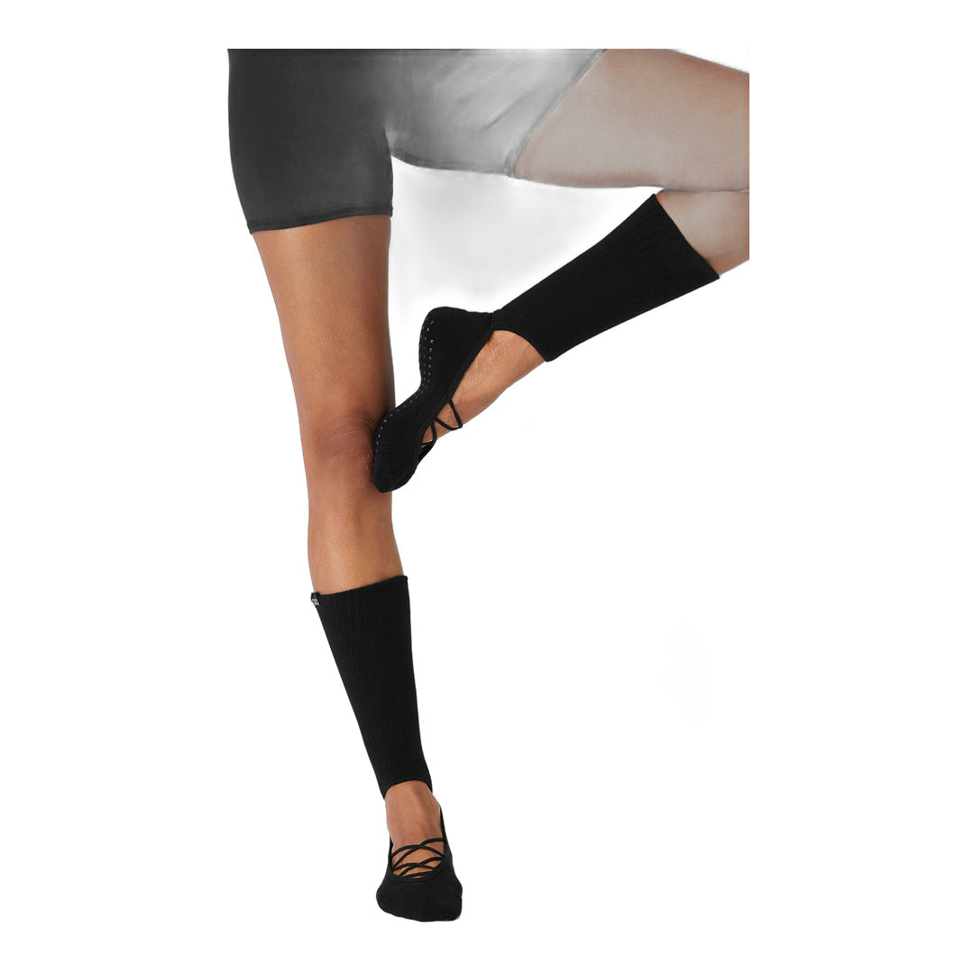 alo Women's Strappy Siren Grip Sock - Black