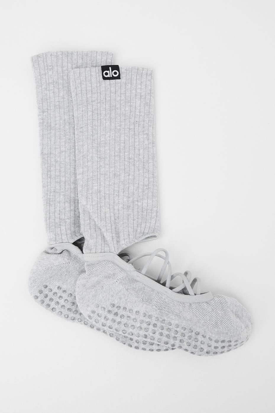 alo Women's Strappy Siren Grip Sock - Athletic Heather Grey