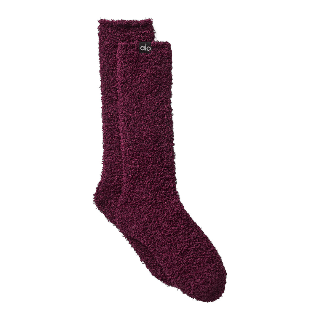 alo Women's Plush Lush Sock - Burgundy