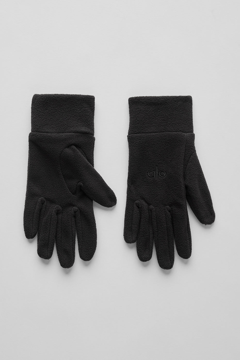 alo Performance Fleece Gloves - Black/Black