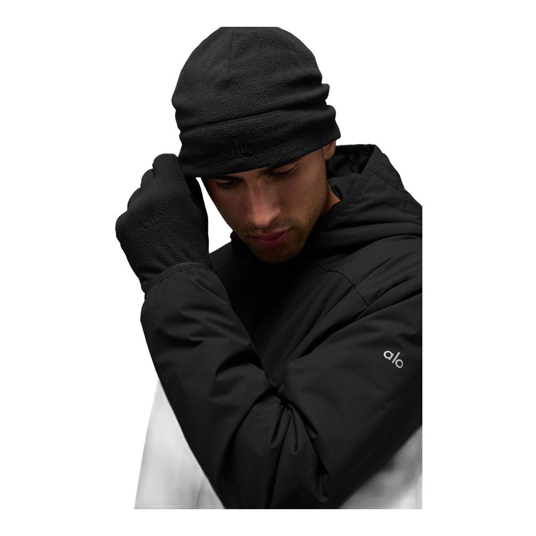 alo Performance Fleece Gloves - Black/Black