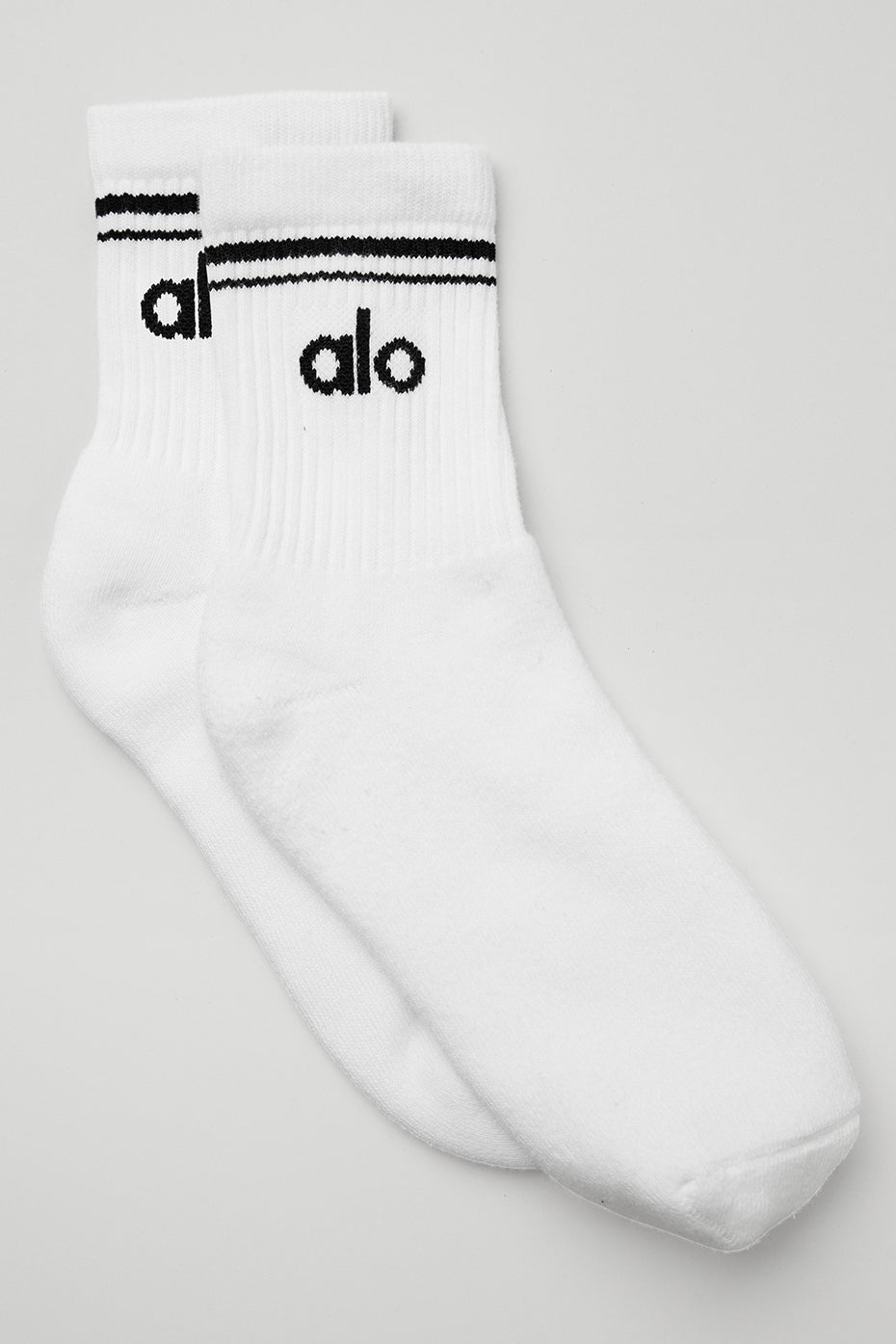 alo Unisex Half-Crew Throwback Sock - White/Black