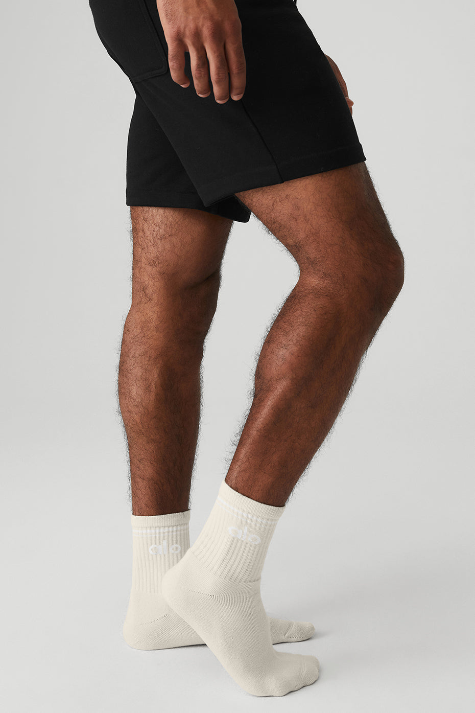 alo Unisex Half-Crew Throwback Sock - Bone/White