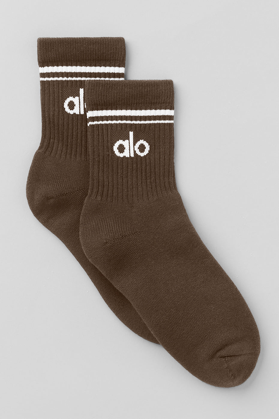 alo Unisex Half-Crew Throwback Sock - Espresso/White
