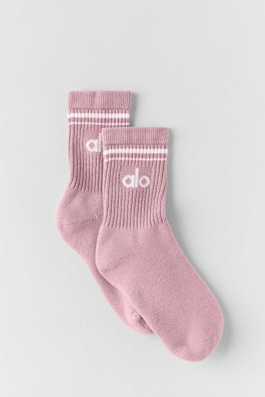 alo Unisex Half-Crew Throwback Sock - Vintage Pink/White