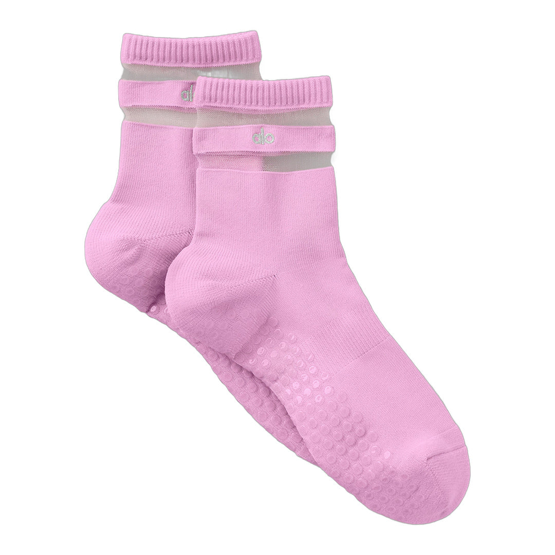 alo Women's Pulse Grip Sock - Candy Heart Pink
