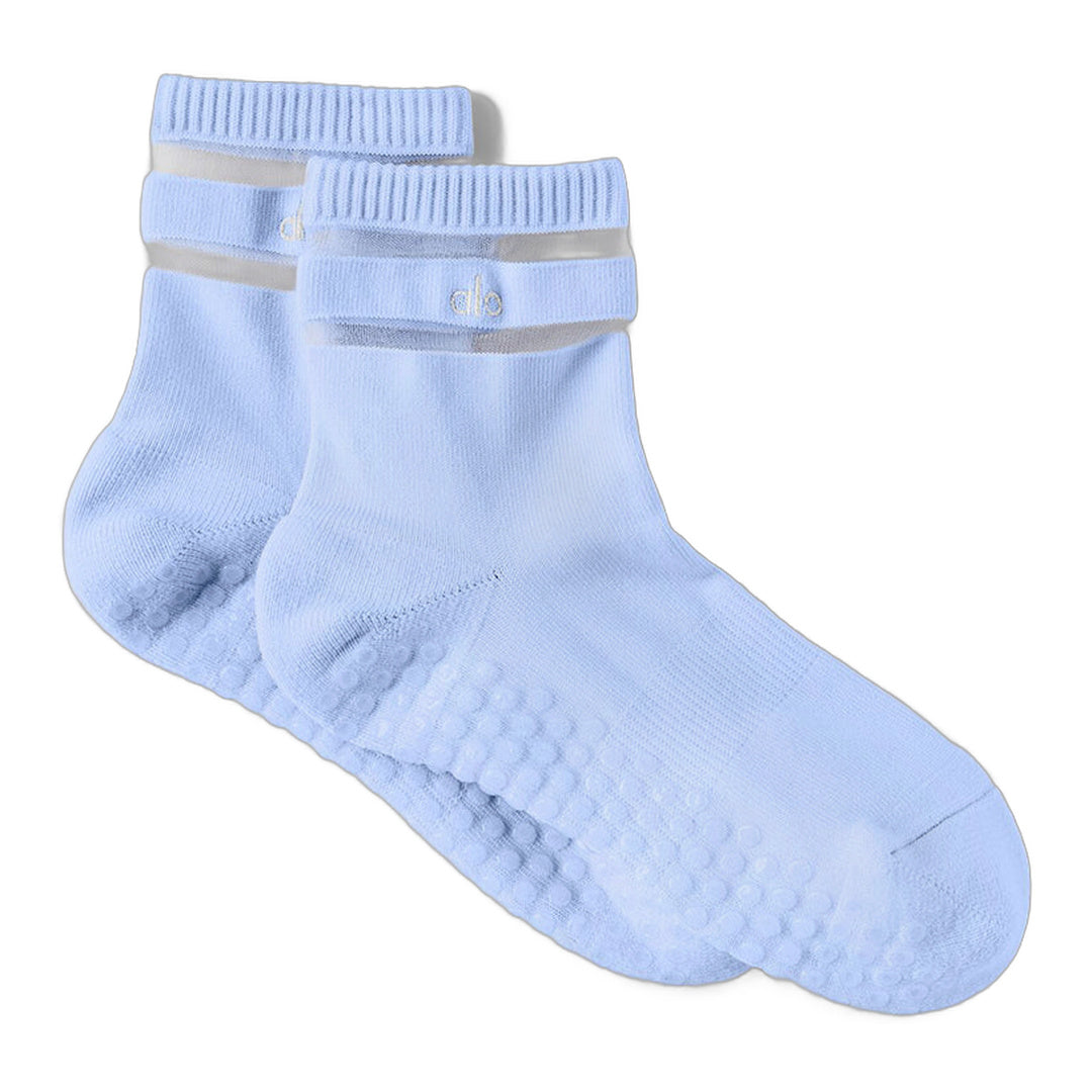 alo Women's Pulse Grip Sock - Light Provence Blue