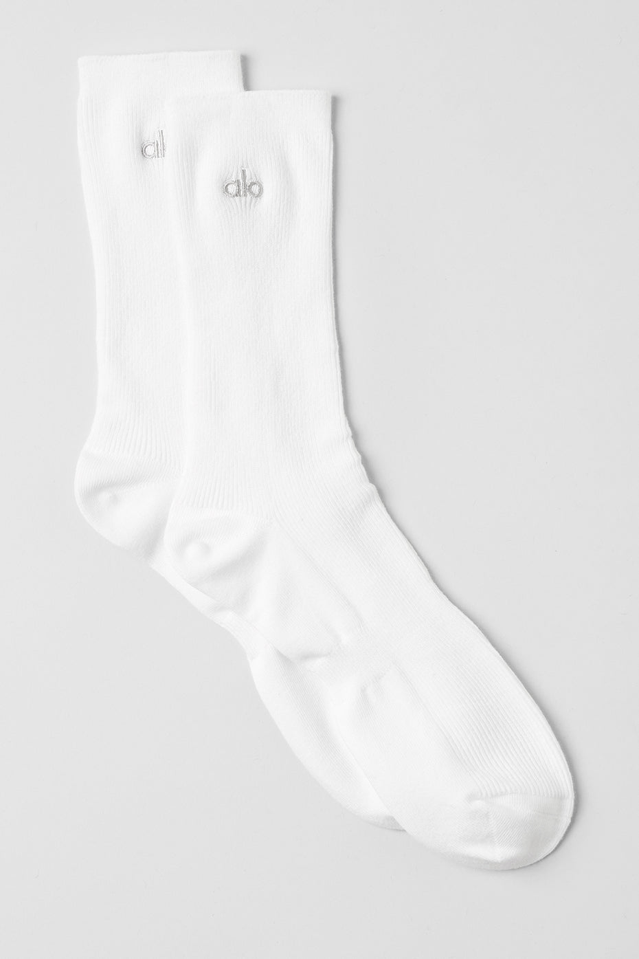 alo Unisex Half-Crew Understated Sock - White