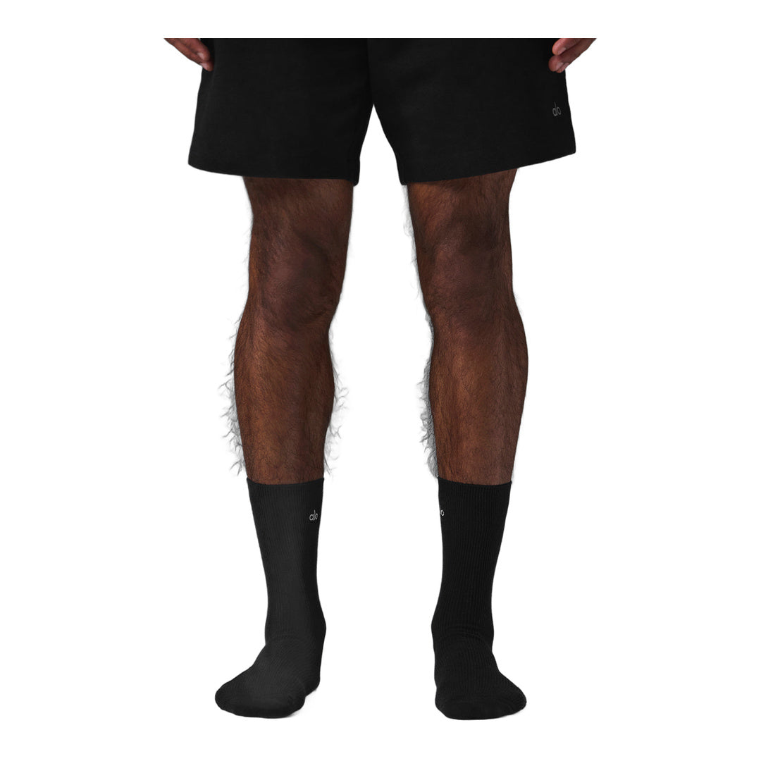 alo Unisex Half-Crew Understated Sock - Black