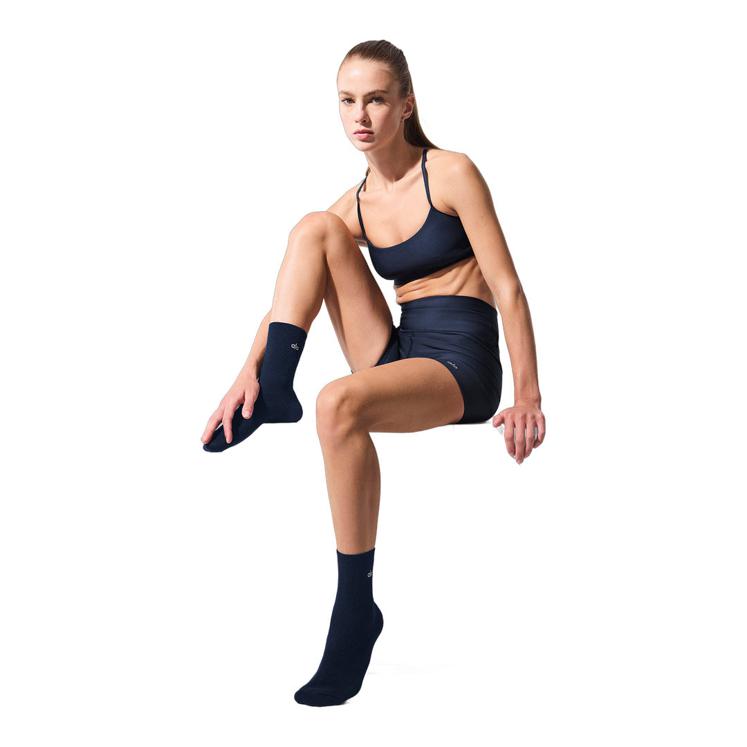 alo Unisex Half-Crew Understated Sock - Navy