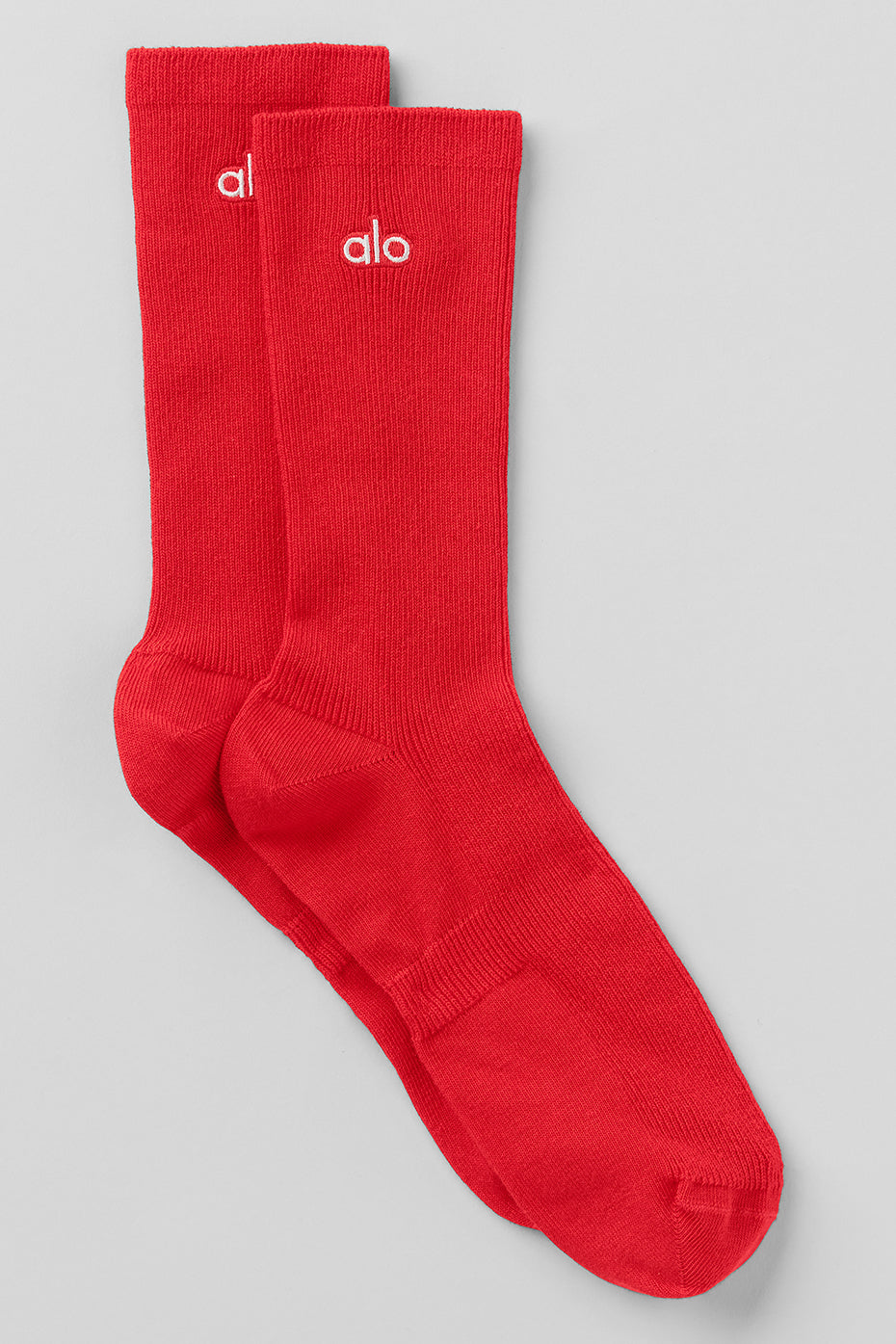alo Unisex Half-Crew Understated Sock - Bright Red