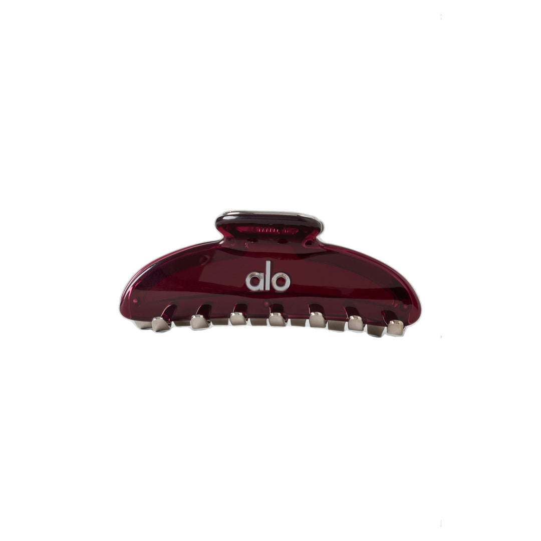 ALO Acrylic Illusion Claw Clip - Rich Bordeaux/Chrome