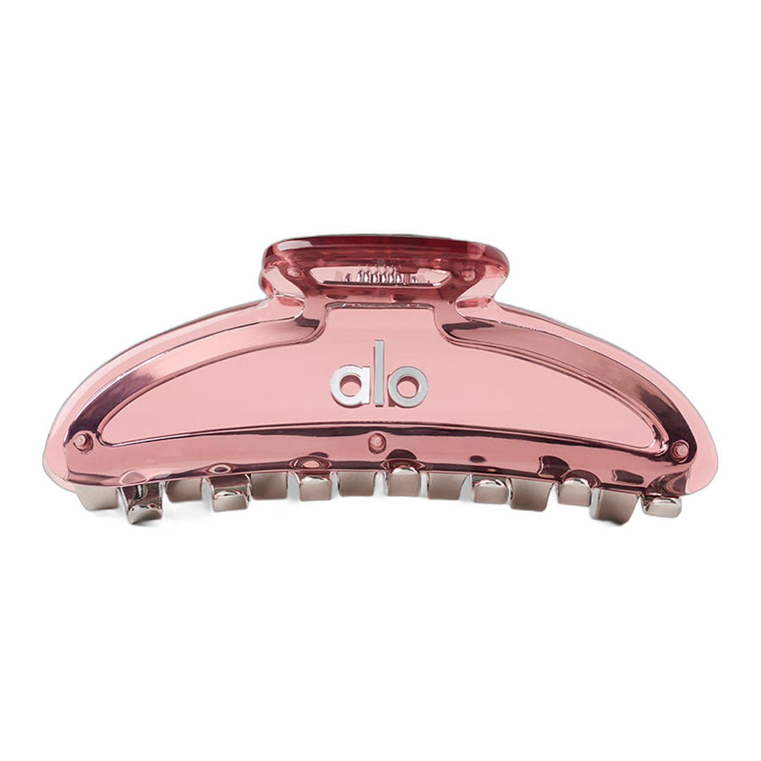 alo Acrylic Illusion Claw Clip - Vintage Pink/Chrome