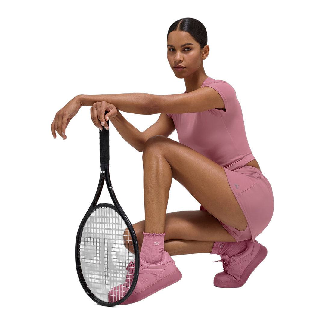 alo Women's Lettuce Edge Sock - Pink Wild Rose