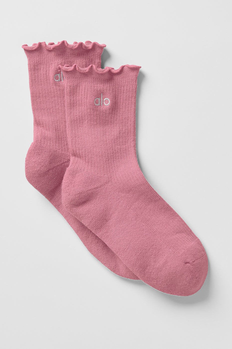 alo Women's Lettuce Edge Sock - Pink Wild Rose