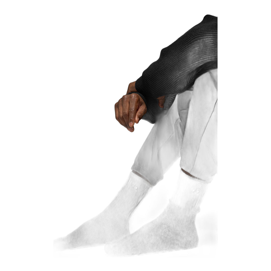 alo Unisex Wool Cashmere Light Frosted Sock - Dark Slate Grey/Ivory
