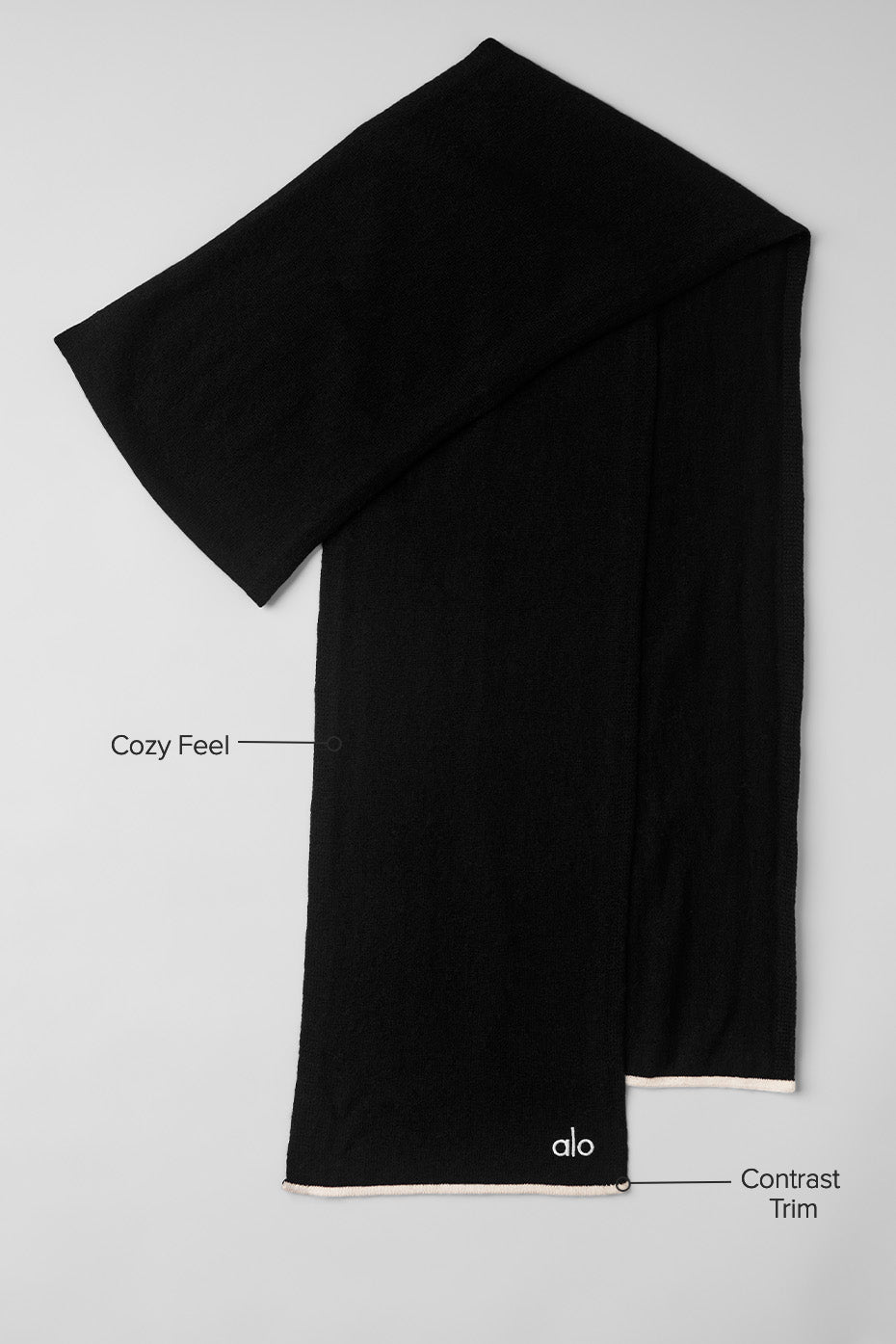 alo Cashmere Light Frosted Scarf - Black/Ivory