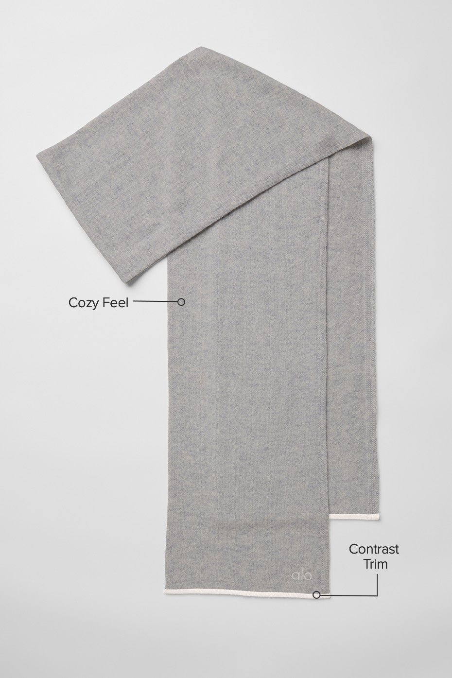 alo Cashmere Light Frosted Scarf - Light Heather Grey/Ivory