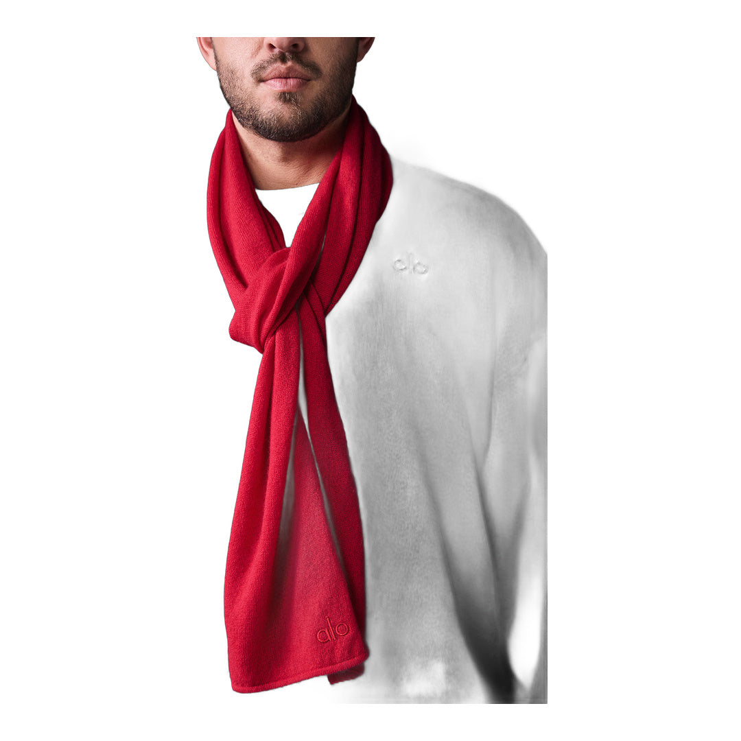 alo Cashmere Light Frosted Scarf - Red Ribbon