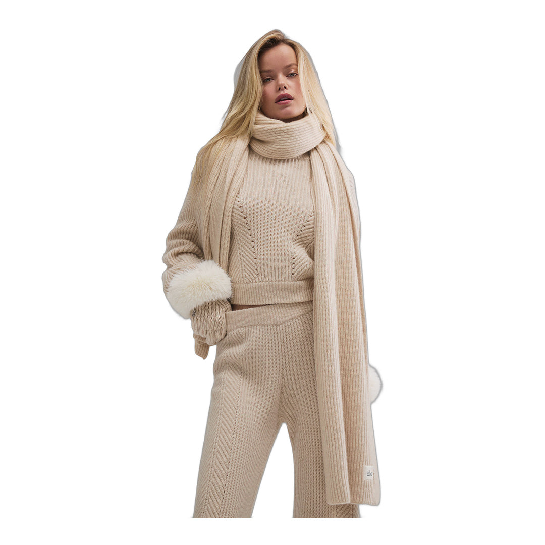 alo Courchevel Cashmere Scarf - Birch Heather