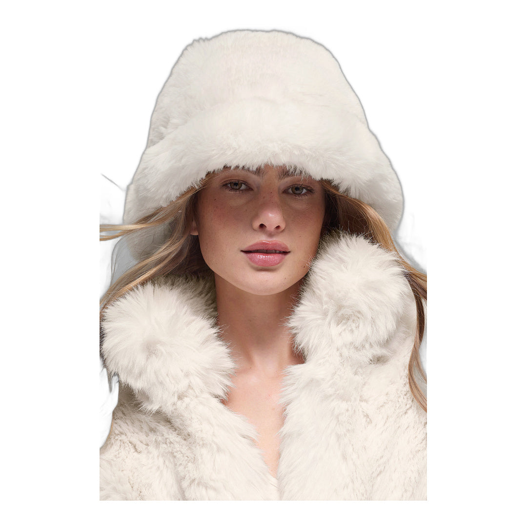 alo Faux Fur Starstruck Bucket Hat - Ivory