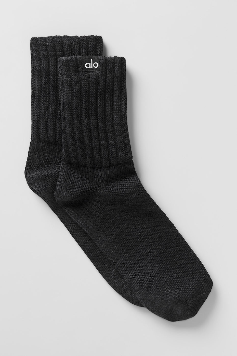 alo Unisex Half-Crew Scrunch Sock - Black