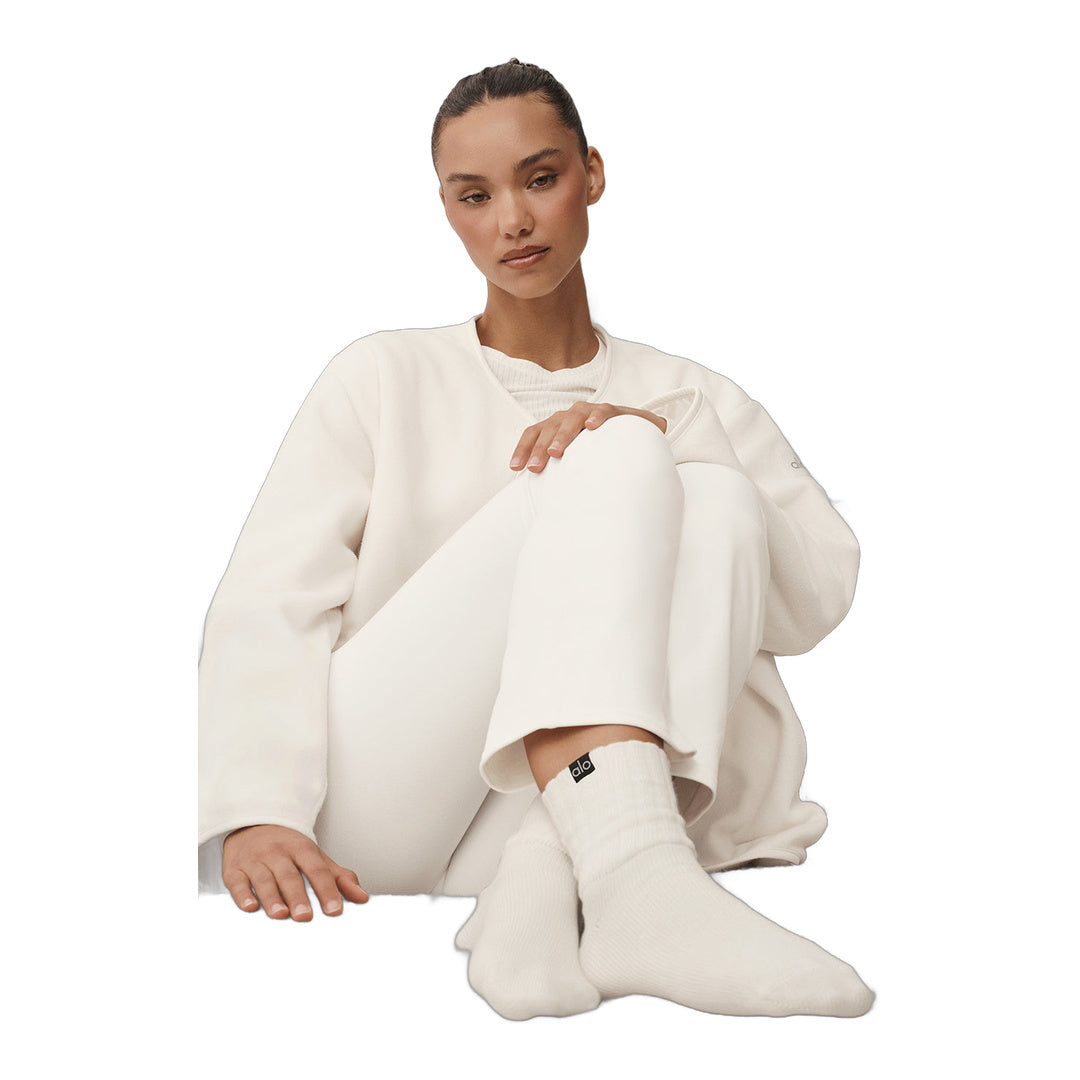 alo Unisex Half-Crew Scrunch Sock - Ivory