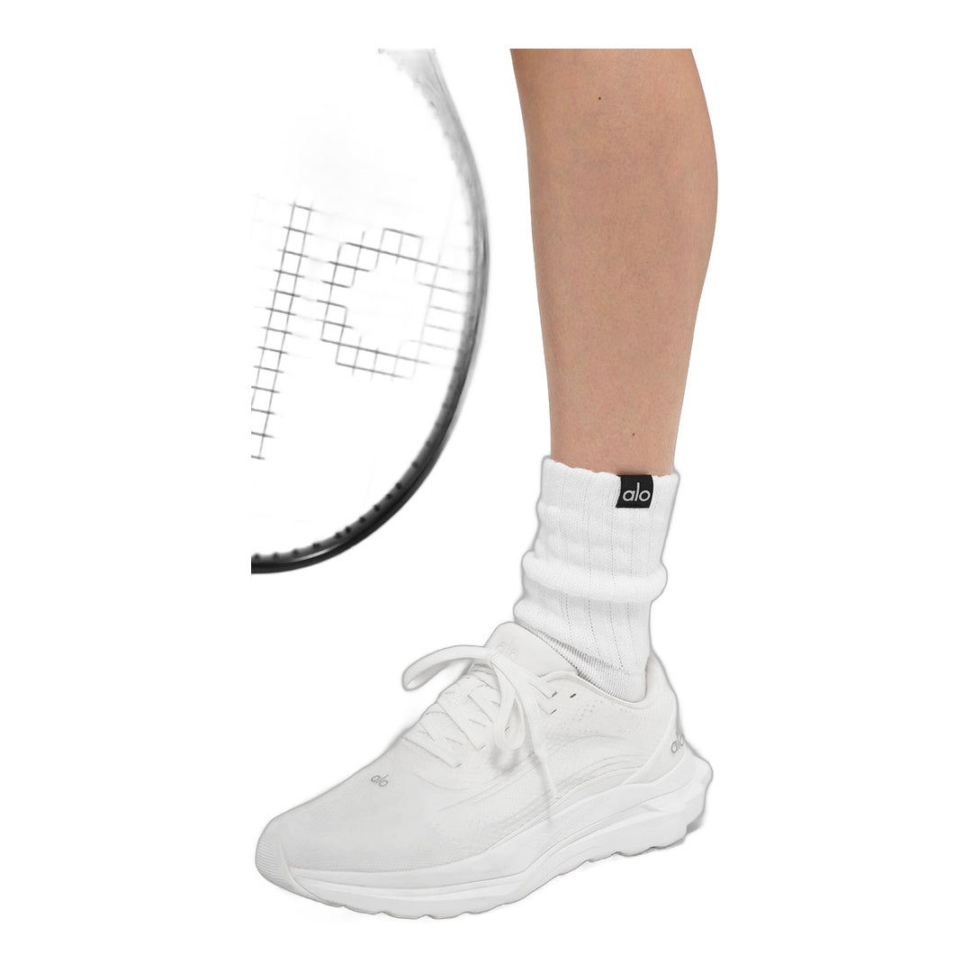 alo Unisex Half-Crew Scrunch Sock - White