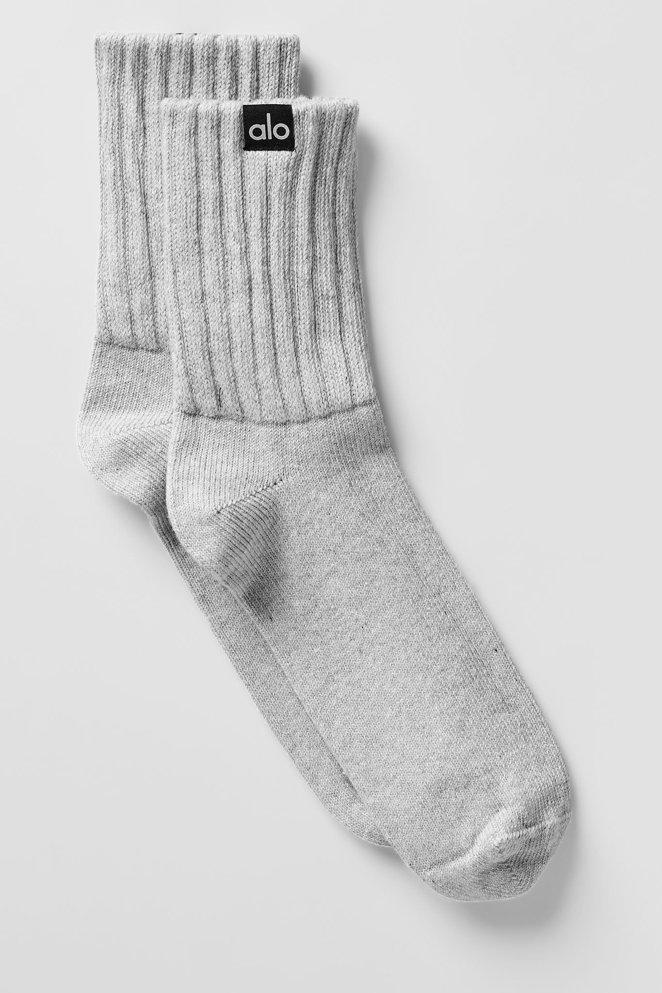 alo Unisex Half-Crew Scrunch Sock - Athletic Heather Grey