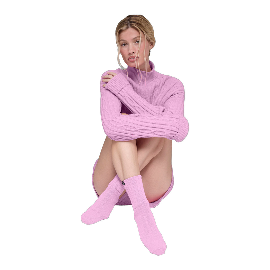 alo Unisex Half-Crew Scrunch Sock - Candy Heart Pink