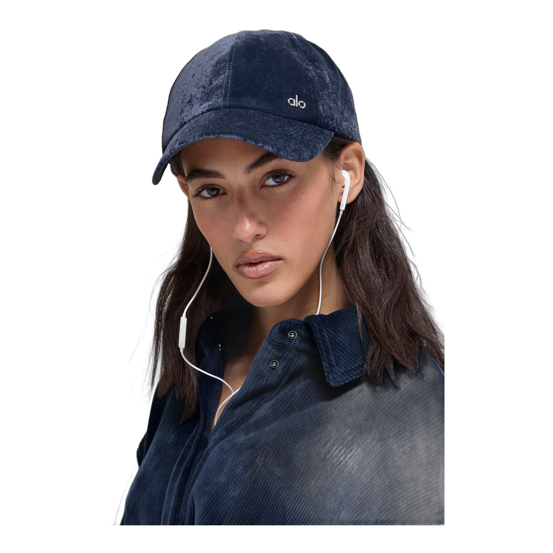 alo Velvet Off-Duty Cap - Navy