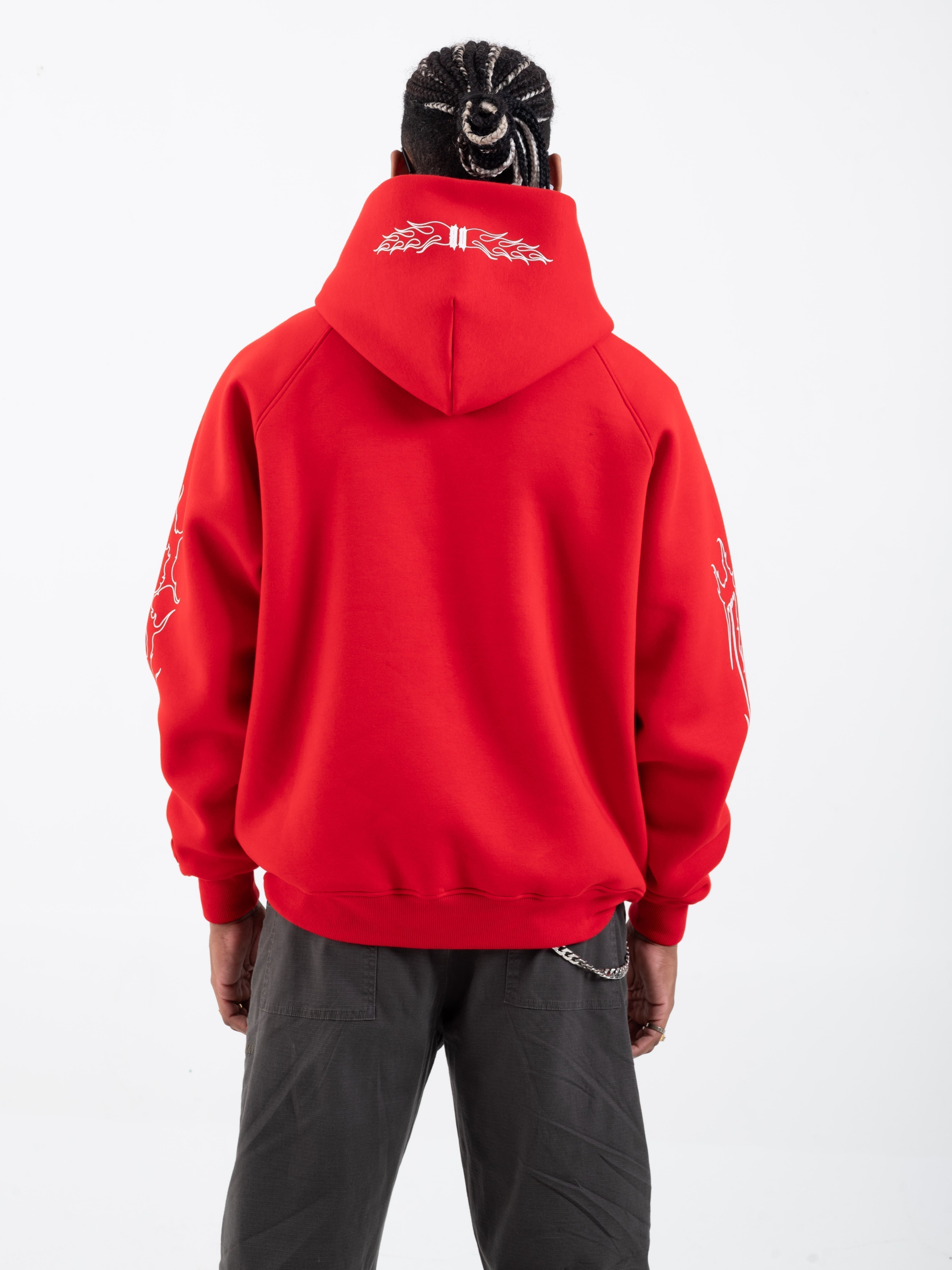 Flames Hoodie Red