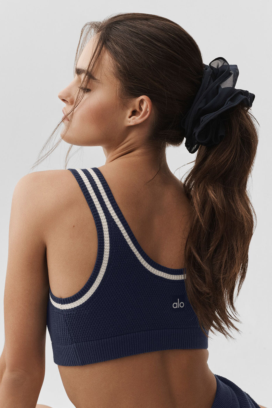 alo Mesh Sweet Nothing Oversize Scrunchie - Navy