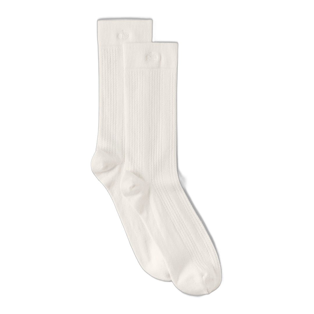 alo Cashmere Mesh Sock - Ivory