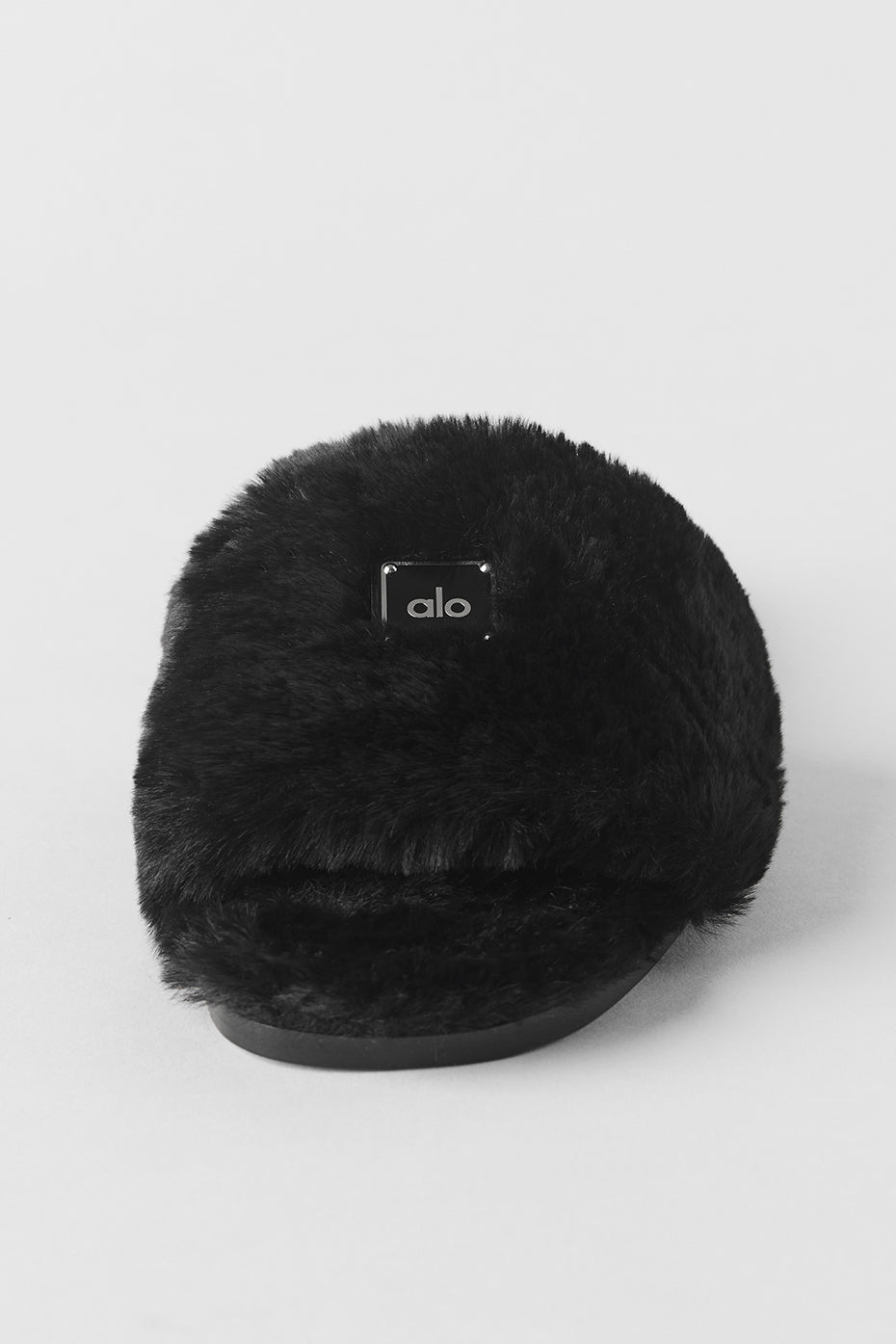 alo ALO Classico Faux Fur Sandal - Black
