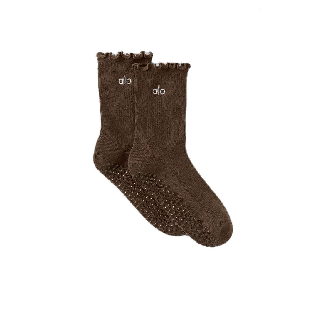 ALO Lettuce Edge Grip Sock - Espresso