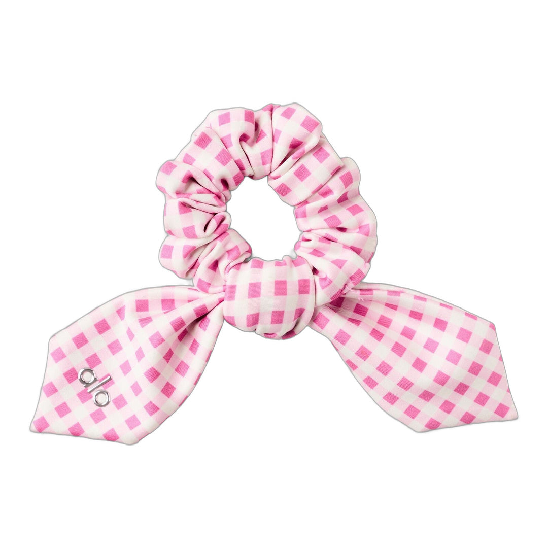 alo Airlift Gingham Rhythm Scrunchie - Paradise Pink Gingham