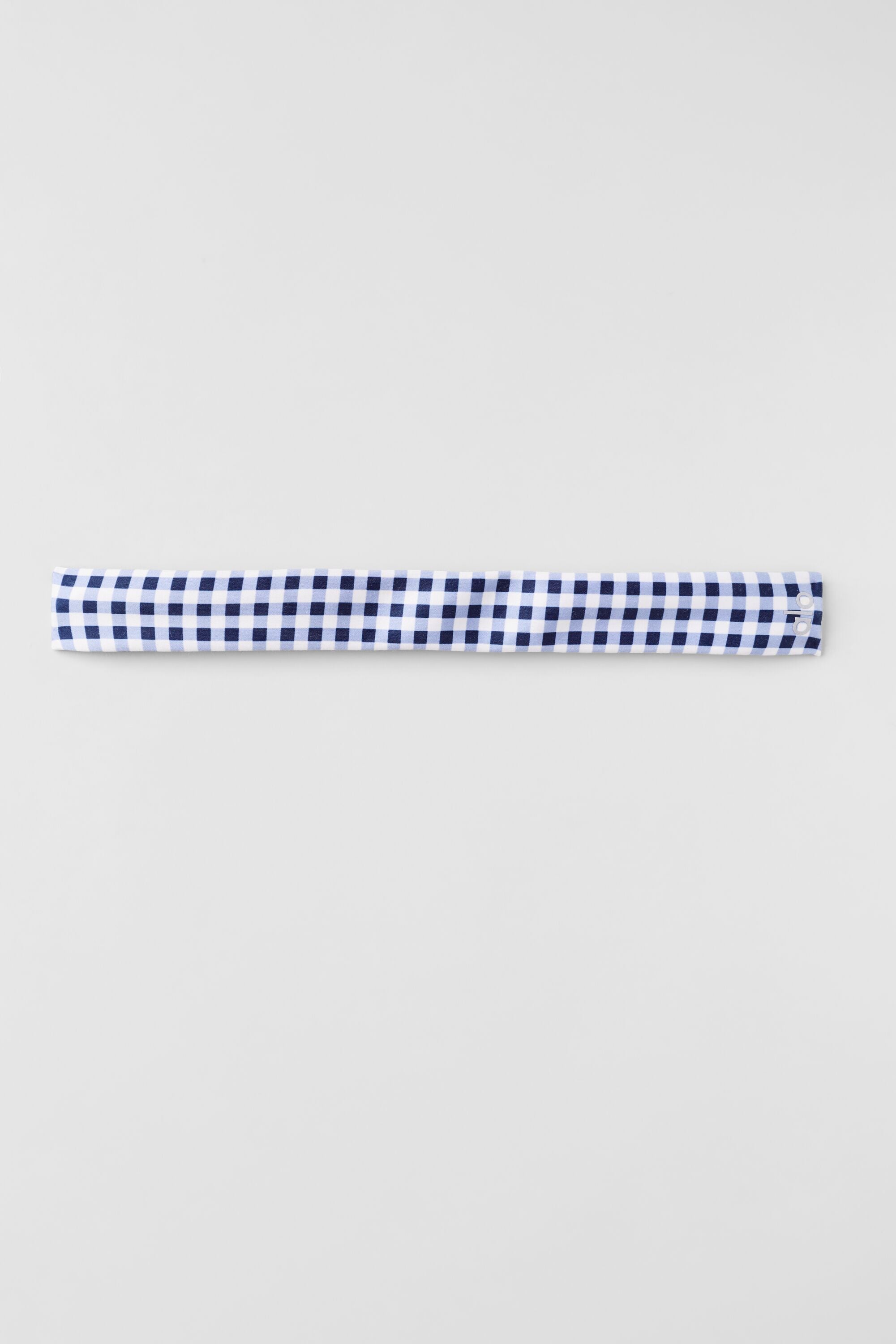 alo Gingham Airlift So Smooth Headband - Navy Gingham