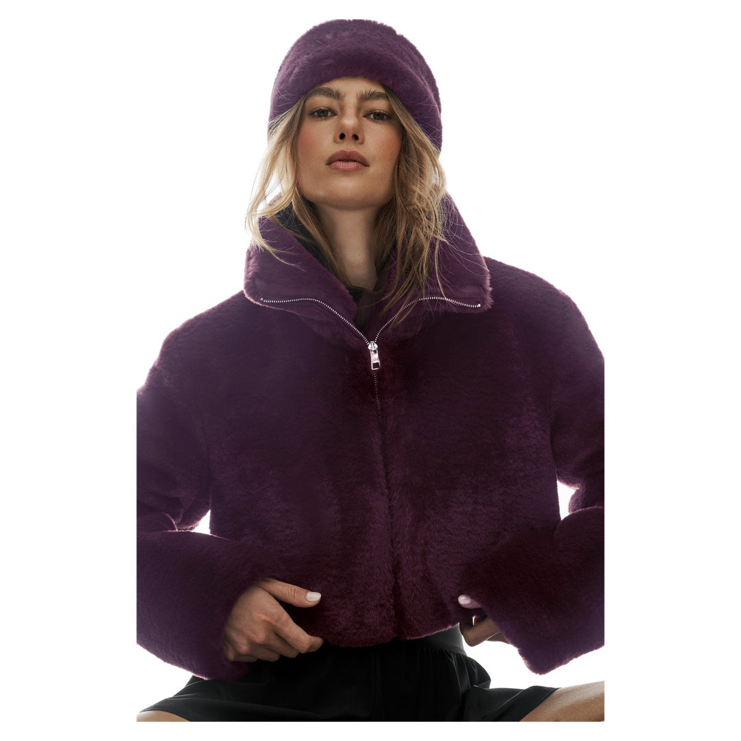 ALO Amore Faux Fur Earwarmer - Rich Bordeaux