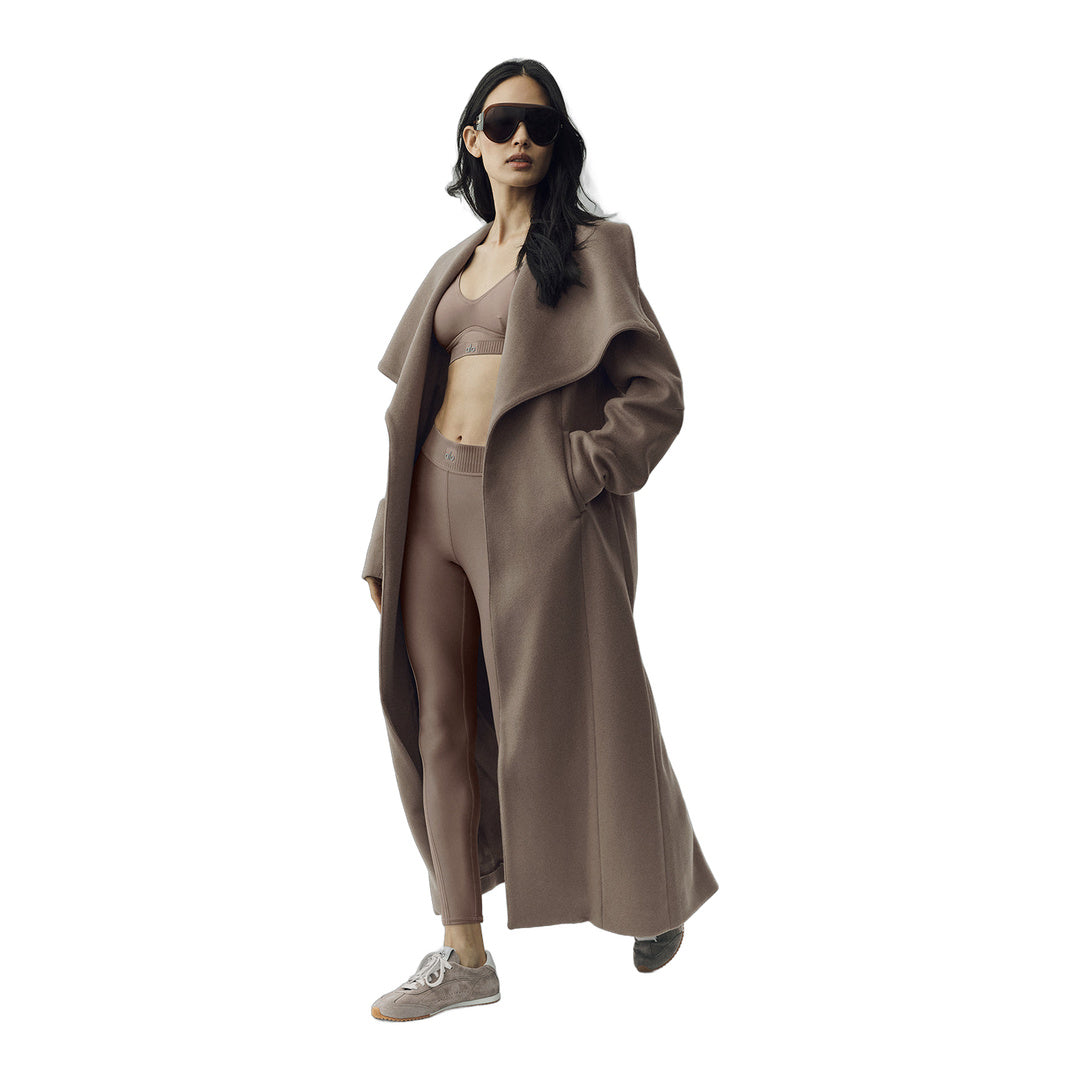 alo Wool Blend Nightfall Long Coat - Alpine Cocoa Heather