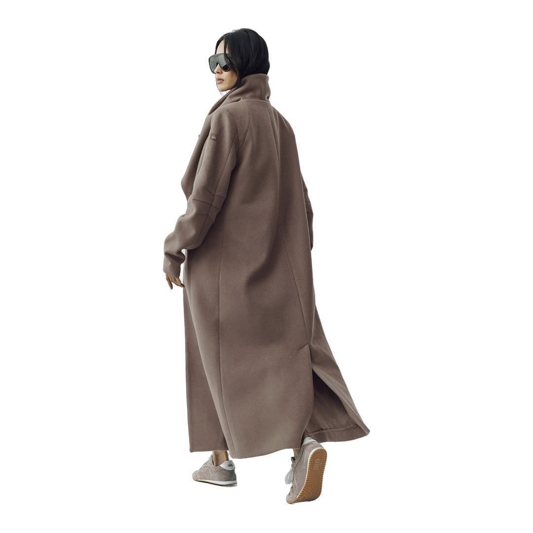 alo Wool Blend Nightfall Long Coat - Alpine Cocoa Heather