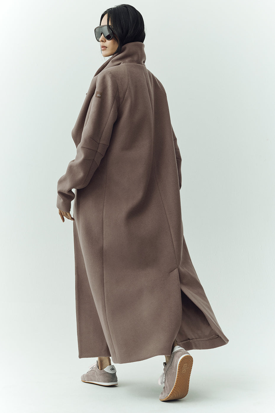 alo Wool Blend Nightfall Long Coat - Alpine Cocoa Heather